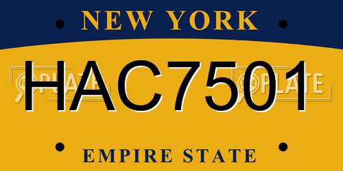 HAC7501 New York License Plate