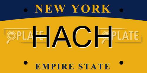 HACH New York License Plate