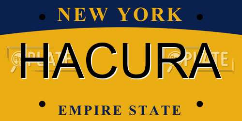 HACURA New York License Plate