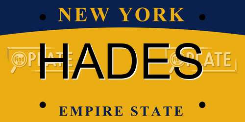HADES New York License Plate