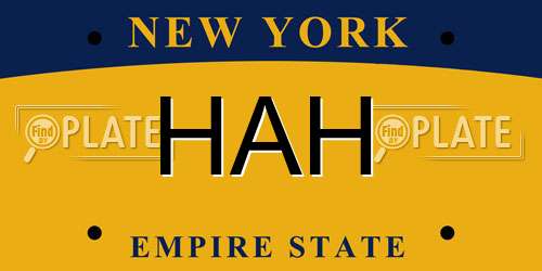 HAH New York License Plate