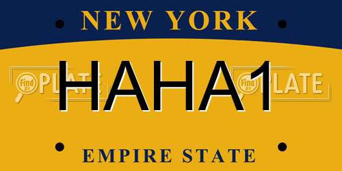 HAHA1 New York License Plate