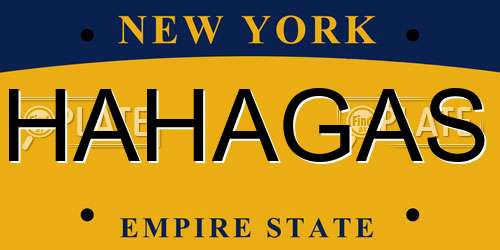 HAHAGAS New York License Plate