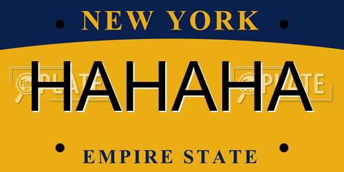 HAHAHA New York License Plate