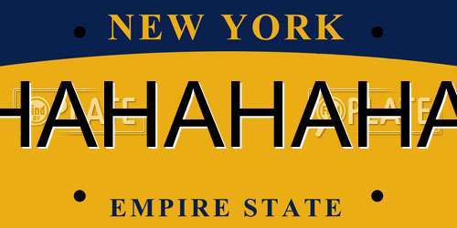 HAHAHAHA New York License Plate