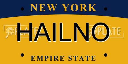 HAILNO New York License Plate