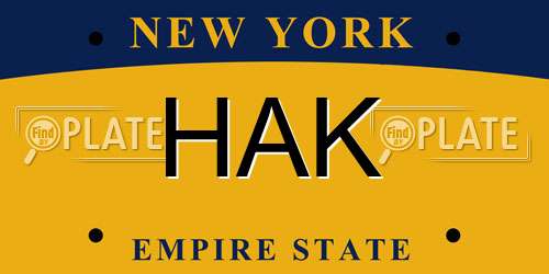 HAK New York License Plate