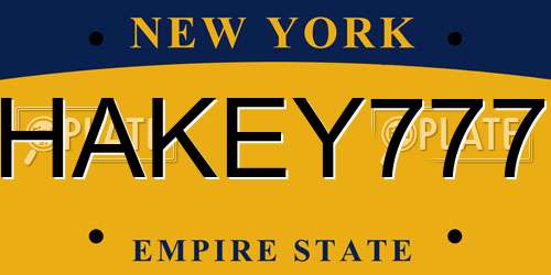 HAKEY777 New York License Plate