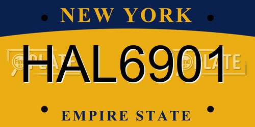 HAL6901 New York License Plate