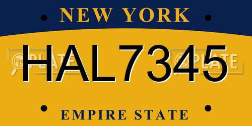 HAL7345 New York License Plate