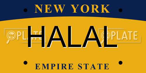 HALAL New York License Plate