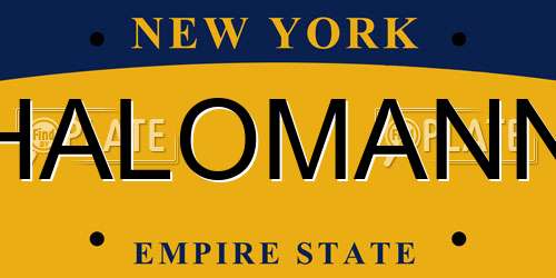HALOMANN New York License Plate