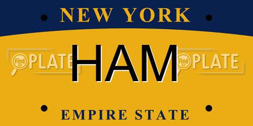 HAM New York License Plate