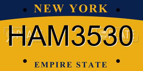 HAM3530 New York License Plate