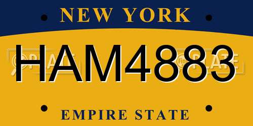 HAM4883 New York License Plate