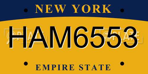 HAM6553 New York License Plate