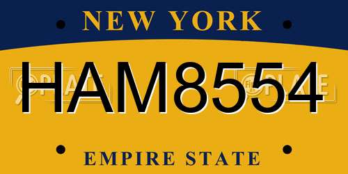 HAM8554 New York License Plate