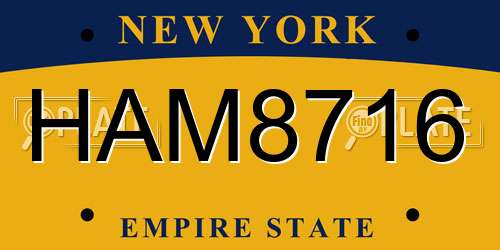 HAM8716 New York License Plate