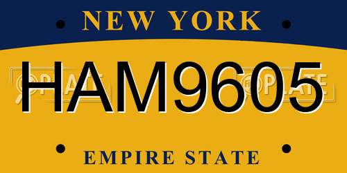 HAM9605 New York License Plate