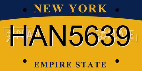 HAN5639 New York License Plate
