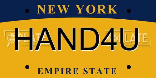 HAND4U New York License Plate
