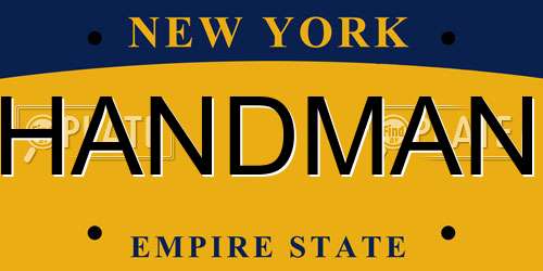 HANDMAN New York License Plate