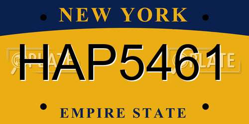 HAP5461 New York License Plate