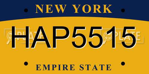 HAP5515 New York License Plate