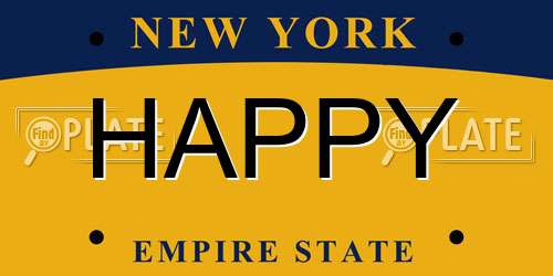 HAPPY New York License Plate