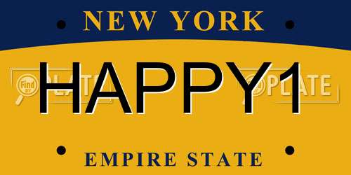 HAPPY1 New York License Plate