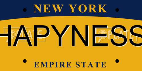 HAPYNESS New York License Plate
