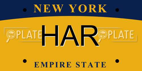 HAR New York License Plate