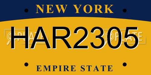 HAR2305 New York License Plate