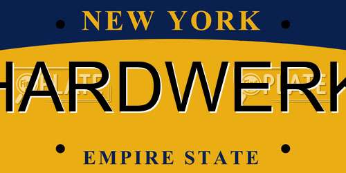 HARDWERK New York License Plate