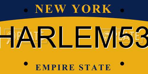 HARLEM53 New York License Plate