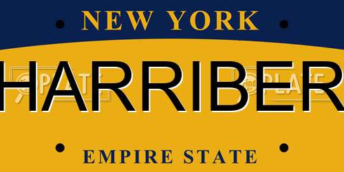 HARRIBER New York License Plate