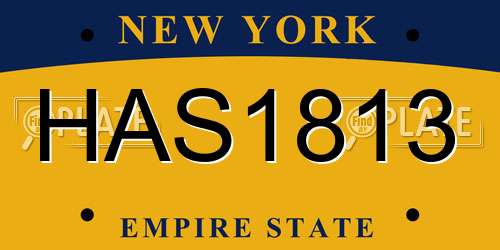 HAS1813 New York License Plate