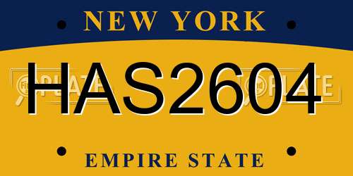 HAS2604 New York License Plate