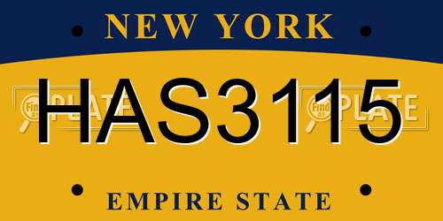 HAS3115 New York License Plate