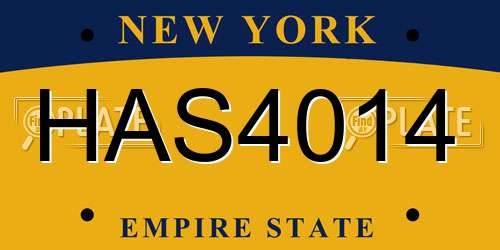 HAS4014 New York License Plate