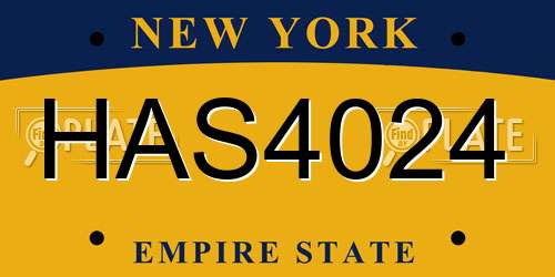 HAS4024 New York License Plate