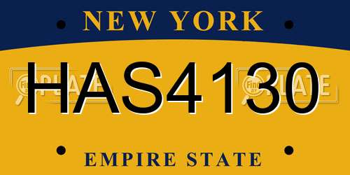 HAS4130 New York License Plate