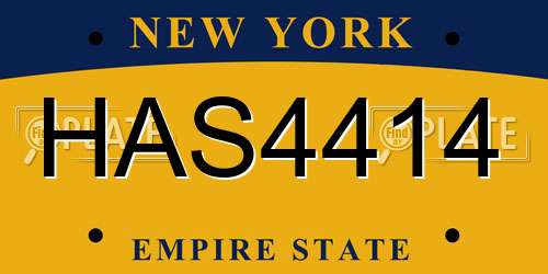 HAS4414 New York License Plate