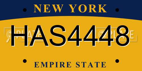 HAS4448 New York License Plate