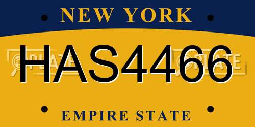 HAS4466 New York License Plate