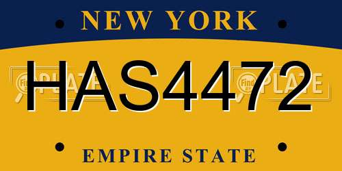 HAS4472 New York License Plate