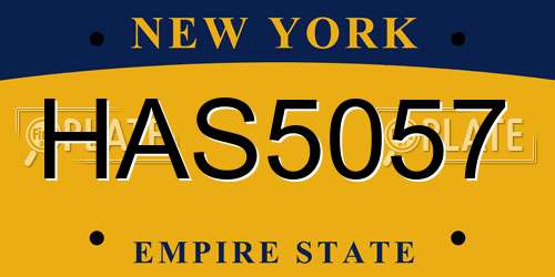HAS5057 New York License Plate