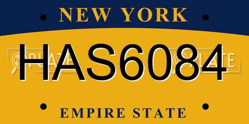 HAS6084 New York License Plate