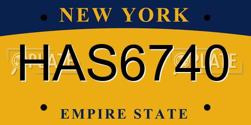 HAS6740 New York License Plate