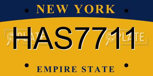 HAS7711 New York License Plate